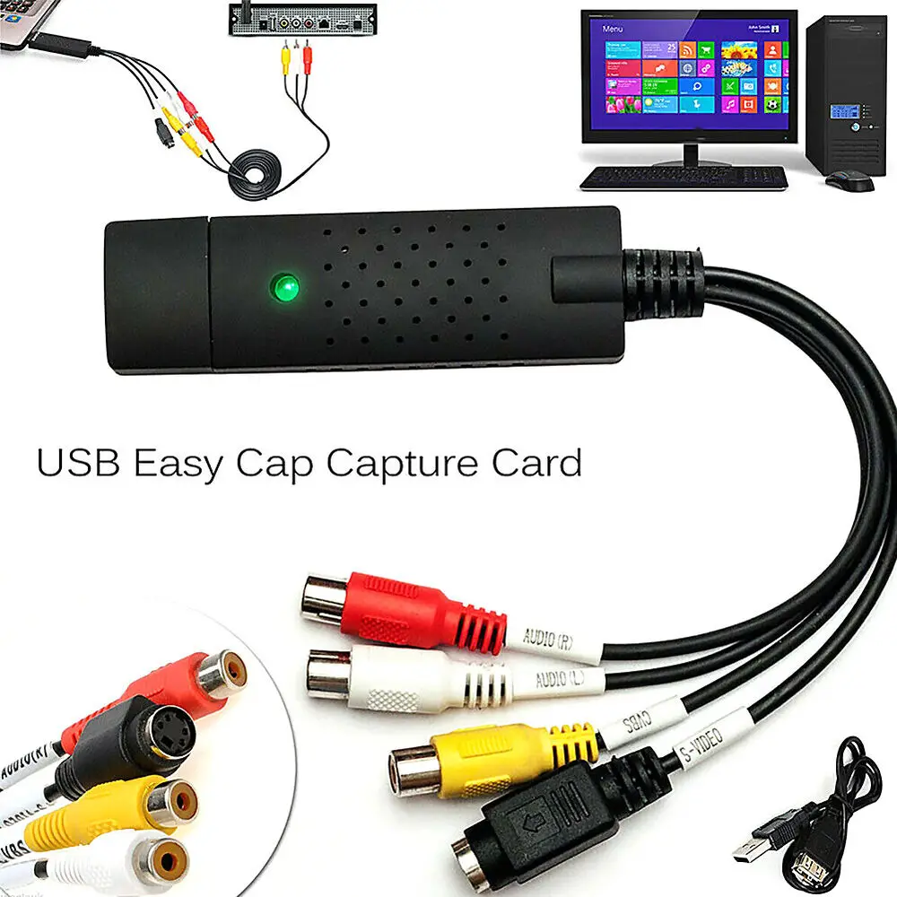 

USB 2.0 Audio Video Capture Card VHS VCR TV to DVD Converter Support NTSC PAL