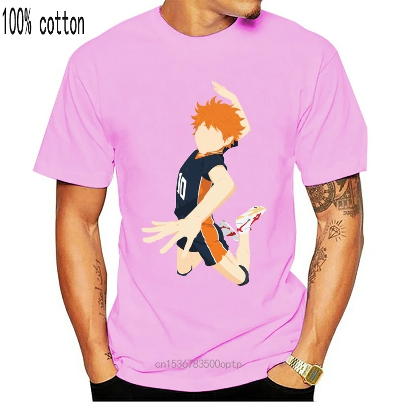 Camiseta de Anime Hinata para hombre, camisa blanca de algodón, moda juvenil, envío gratis, Haikyuu