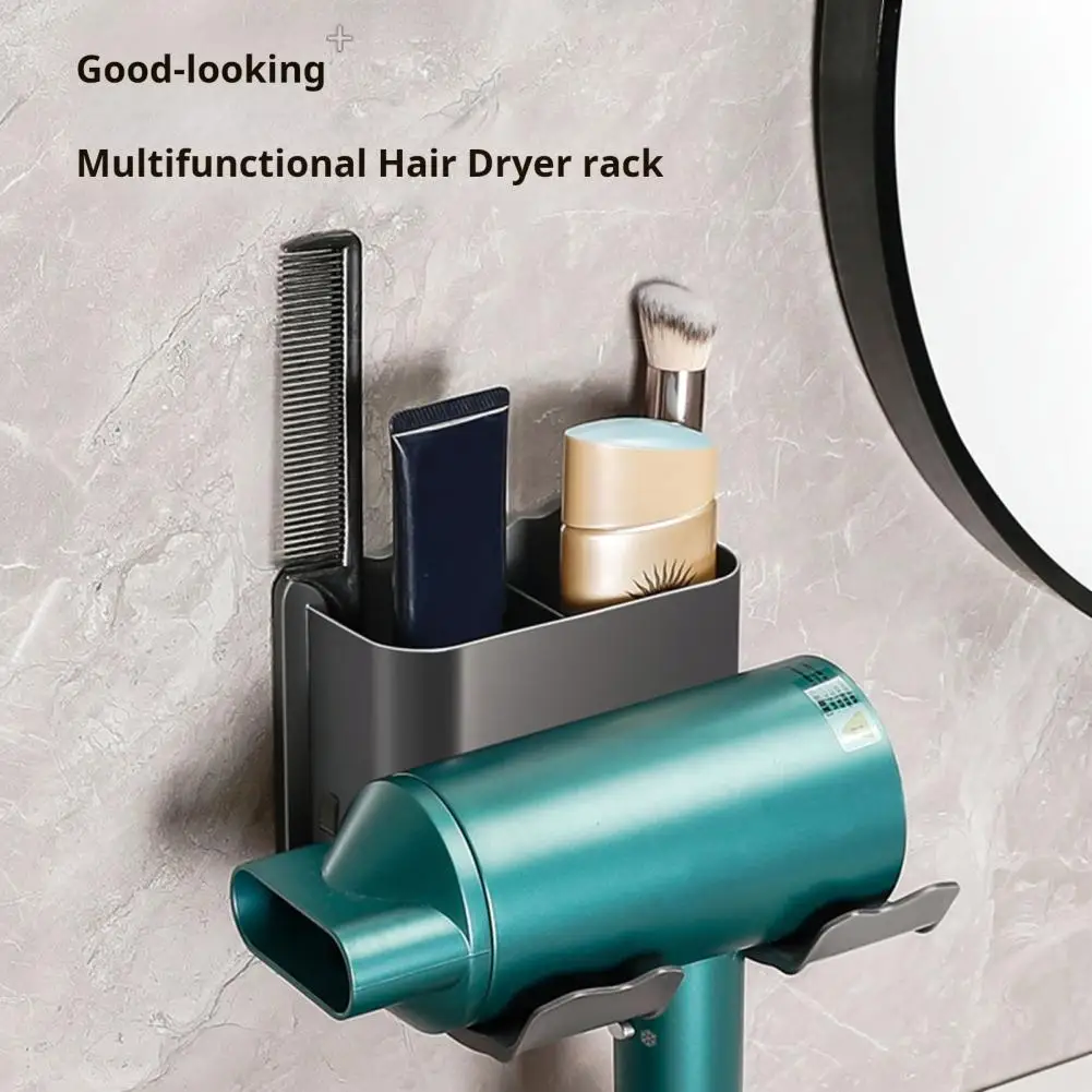 Strong Bearing Capacity Hair Dryer Shelf Bathroom Hair Dryer Storage U-shape Design Wall Mount Hair Dryer Stand for Universal