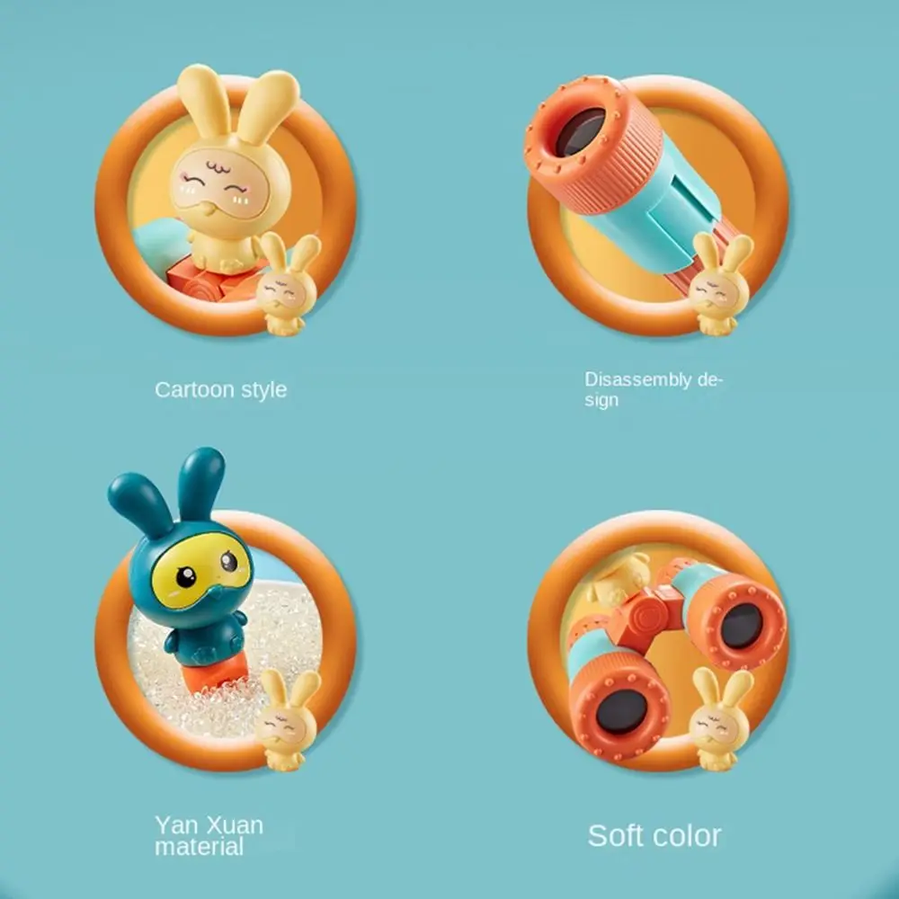 

Removable Children Binocular Telescopes Science Exploration with A Whistle Rabbit Telescopes Plastic Cartoon Children Telescope