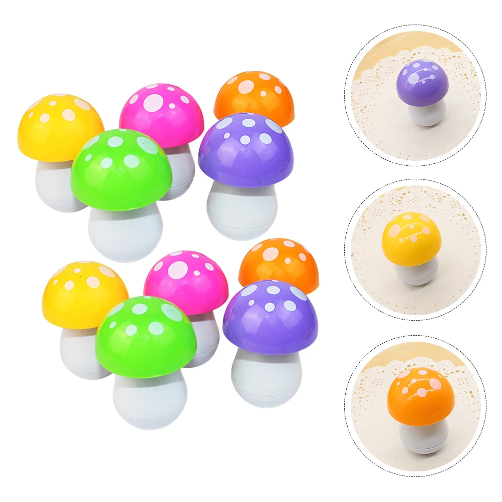 

10 Pcs Retractable Mushroom Ballpoint Pen Mushrooms Cute Cartoon Pens Kawaii Creative Accessories Adorable Fun Plastic Student