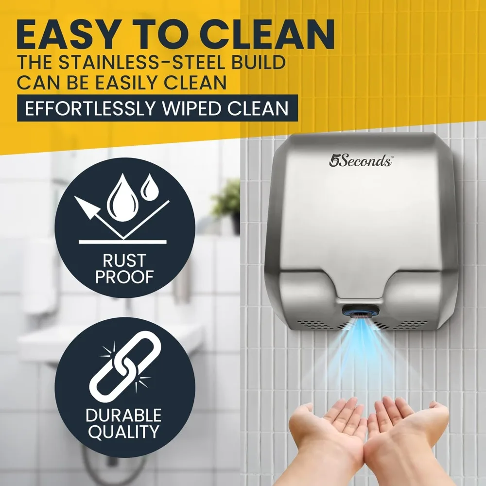 عرض ساخن - - مجفف الأيدي التجاري، أجهزة الحمام المصنوعة من الفولاذ المقاوم للصدأ للمستشفى والمكتب والمزيد، يد خالية من اللمس #3