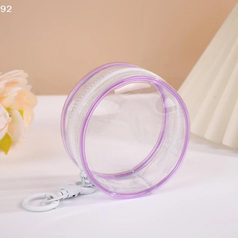 1pc 8cm Round Transparent PVC Mystery Box Keychain Jewelry Organizer Storage Cute Doll Bag Organization Dustproof Case