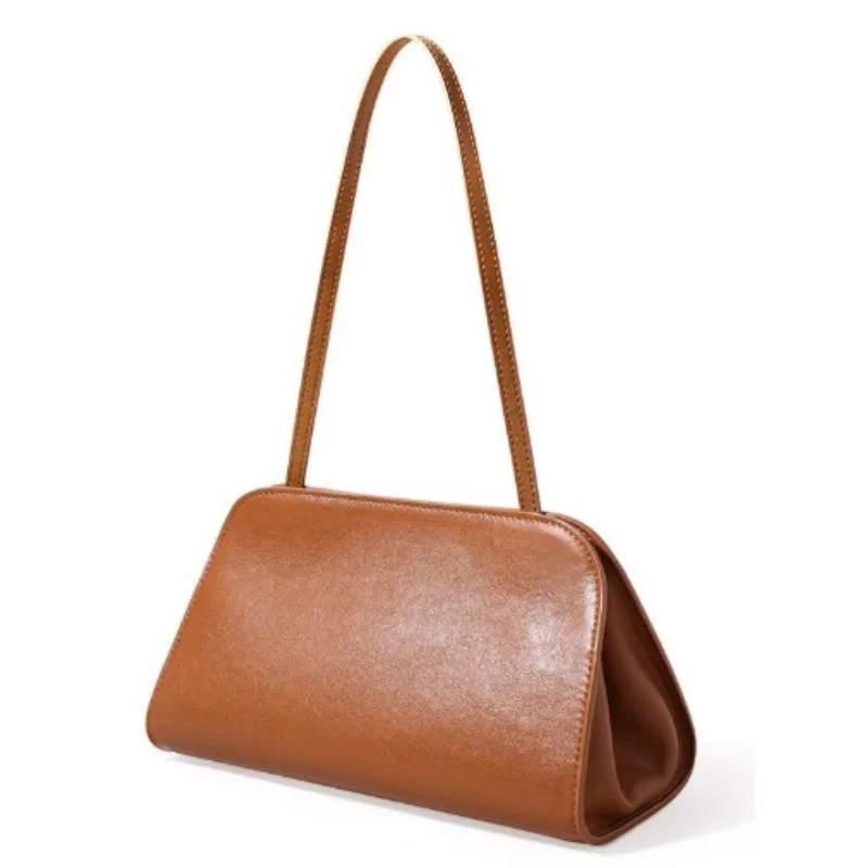 

Korean Niche High-end Oval Tube Bag Women's French Retro Simple Shoulder Portable Fall Winter Armpit Bag Temperament Commuting