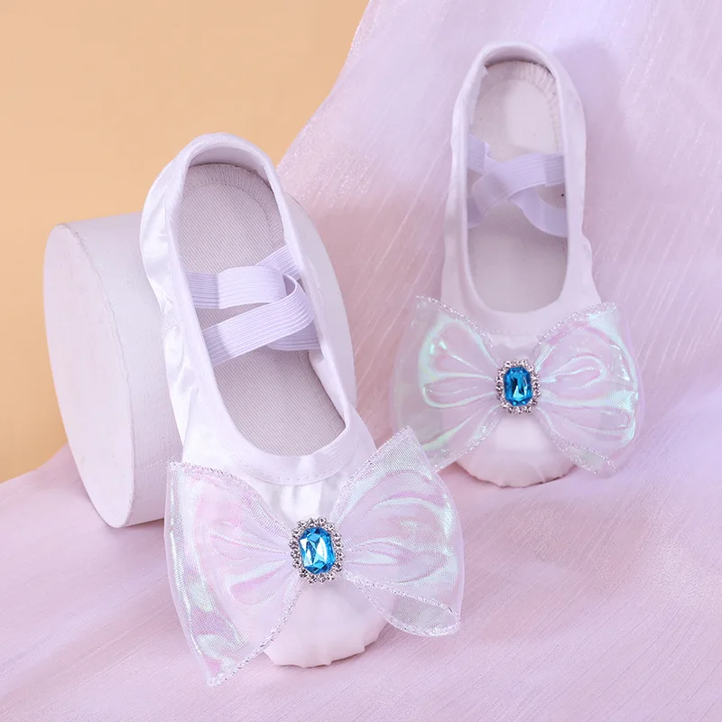 ballet shoes girl bow mesh Girl princess shoes dancing shoes for girls dancers Dance ballet flats shoes for sports dancing