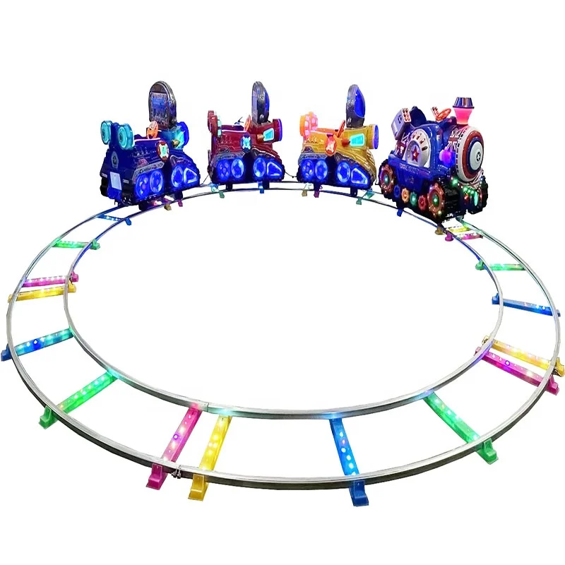 Electric Rotary Small Train with Tracks Whole Sets Sale 4 Seats or 5 Seats for Amusement Park Commercial Electric Ride on Train