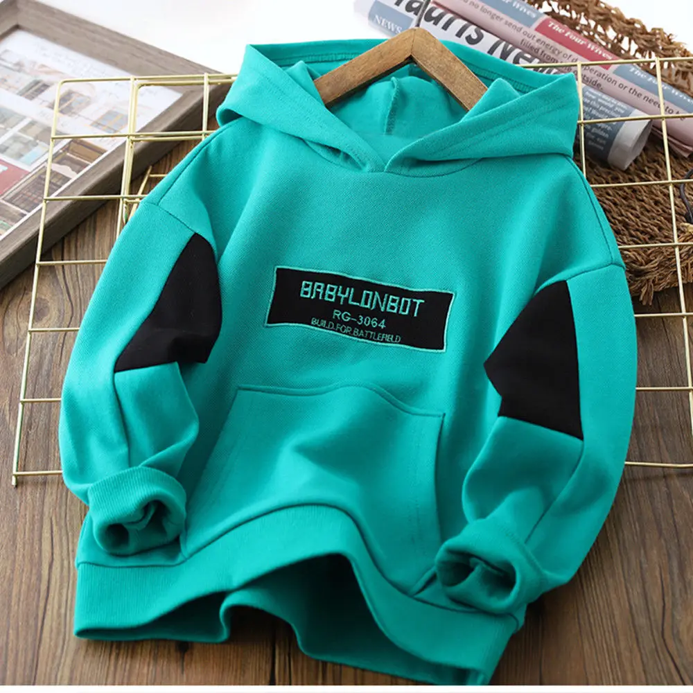 

Boy's Hoody Autumn New Children's Boyish Look Hooded Bottoming Shirt Spring and Autumn Children and Teens Autumn Clothing Top