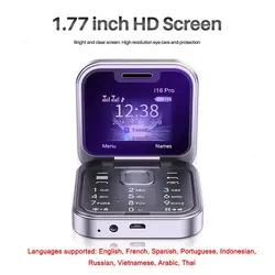 New Mini Flip Mobile Phone FM Radio Magic Voice Blacklist 2SIM Dial Vibration Display Phone Foldable Small Card Speed R7R1