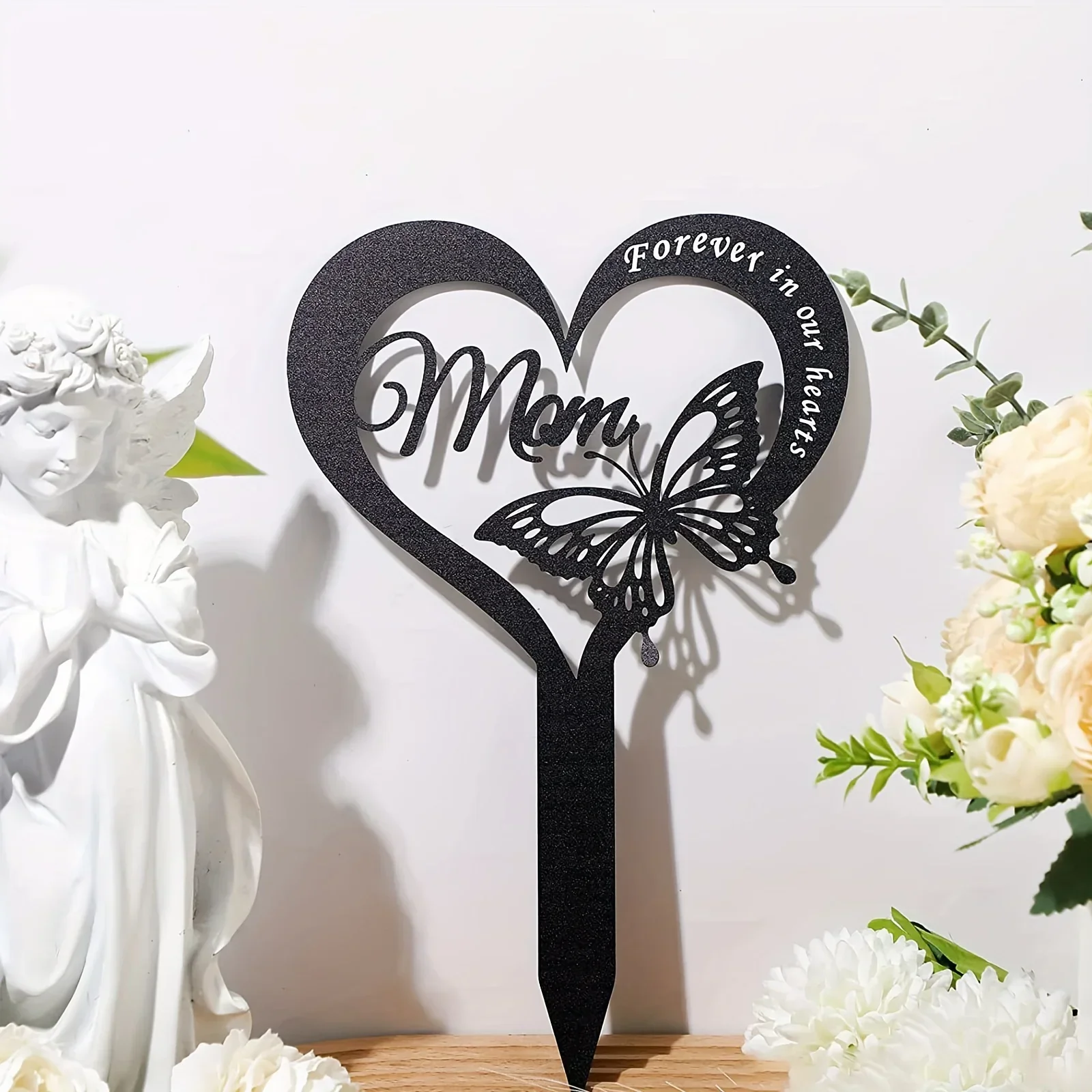 Metal Cemetery Decoration Grave Metal Grave Marker Dad Memorial Garden Stake Butterfly Remembrance Plaque Waterproof Grave Stake