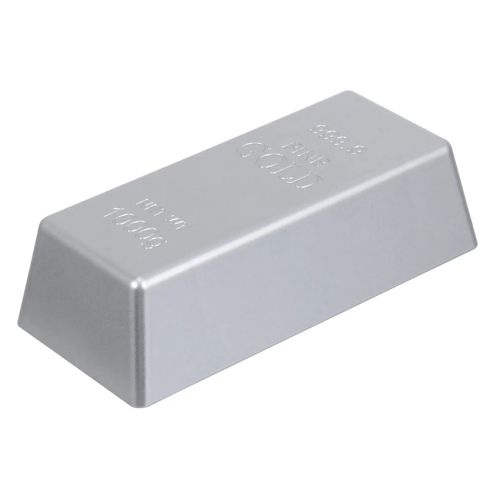 1 pièce de barre d'argent décorative en plastique de qualité supérieure, imitation brique d'argent, pour bureau, maison, scène ou comme accessoire de performance