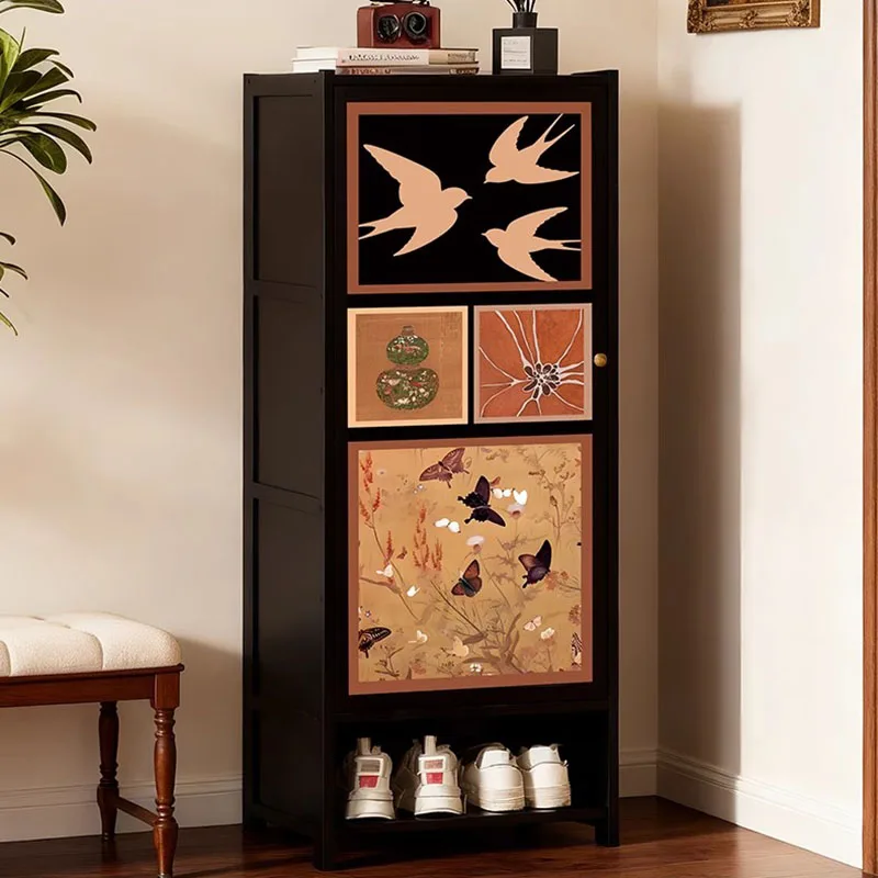Italian Minimalist Mirror Shoe Shelf Mirror Makeup Slippers Shoe Cabinet Stackable With Seat Archivadores Entrance Furniture