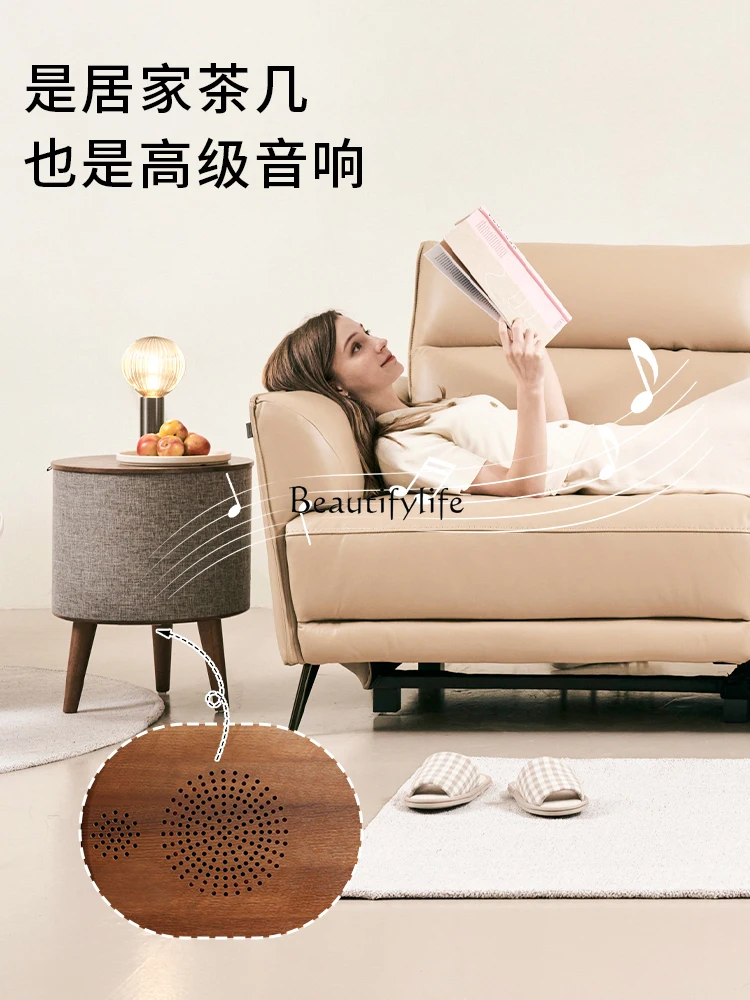 Music Small Coffee Table Wireless Charging Bluetooth Speaker Small round Table