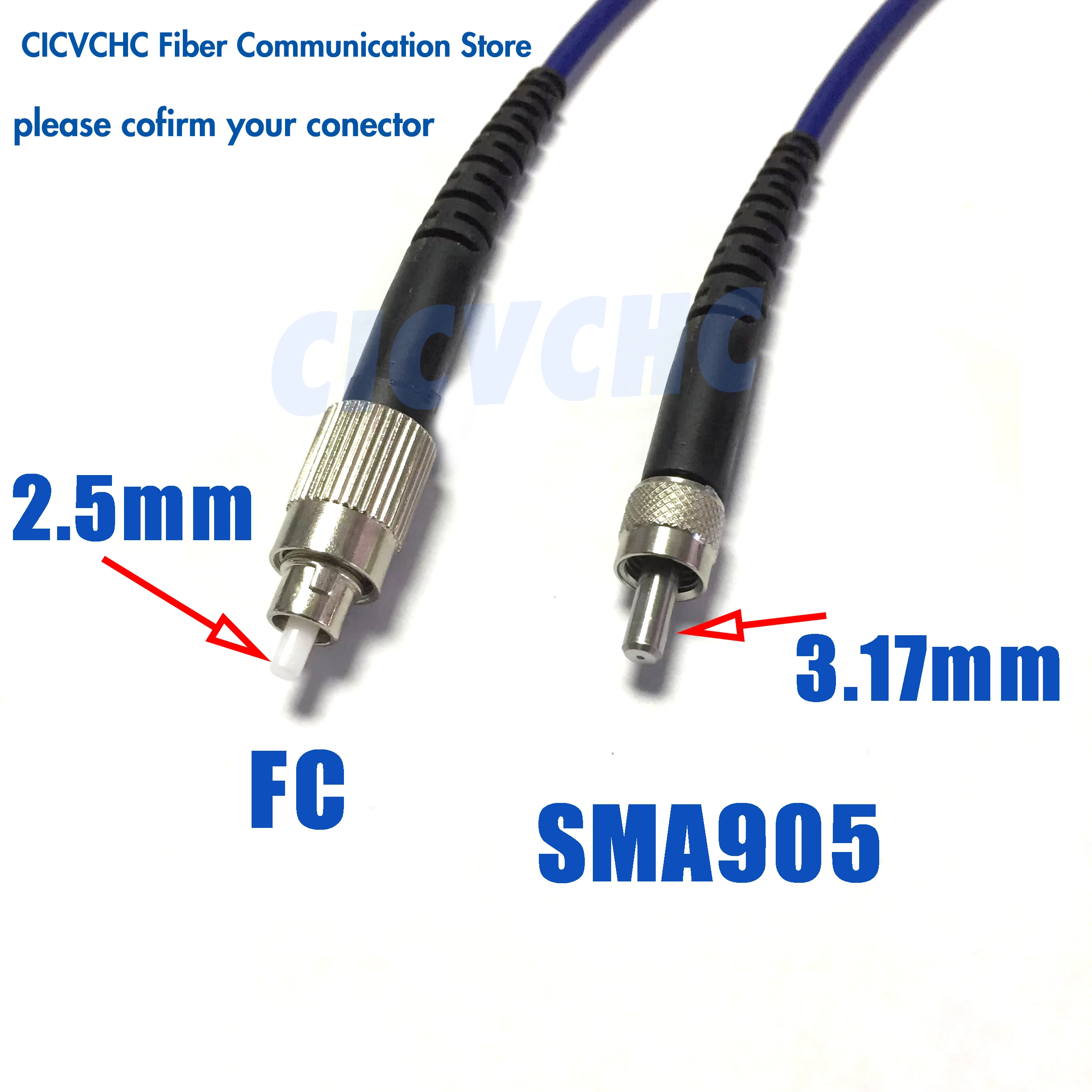 5pcs SMA905 Energy Fiber Optic Pigtail with 200um, 300um, 400um, 600um, 1000um Large Core Na0.22 or Na0.37