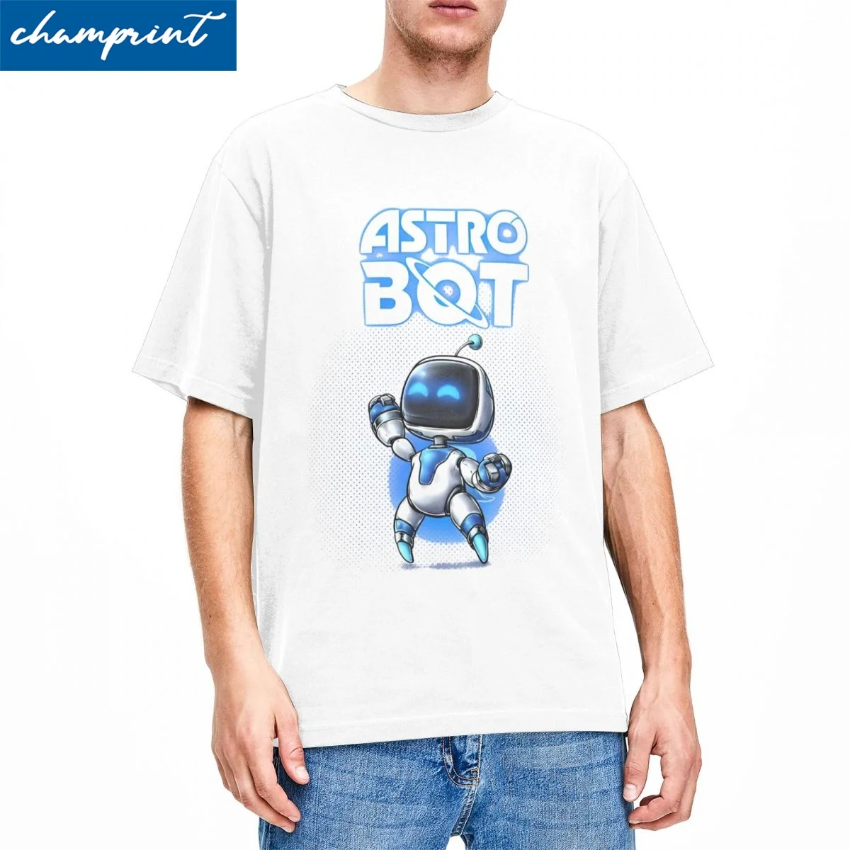 Erkek Kadın Astrobot Karikatür Oyunu T Shirt Astros Oyun Odası pamuklu üst giyim Benzersiz Kısa Kollu Yuvarlak Boyun Tee Gömlek Büyük Boy T-Shirt