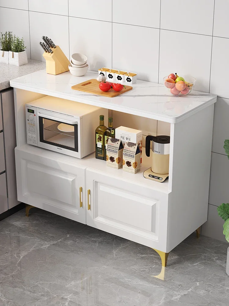 

Kitchen Slate Shelves Lockers Floor to Floor Household Multi-layer Console Microwave Oven