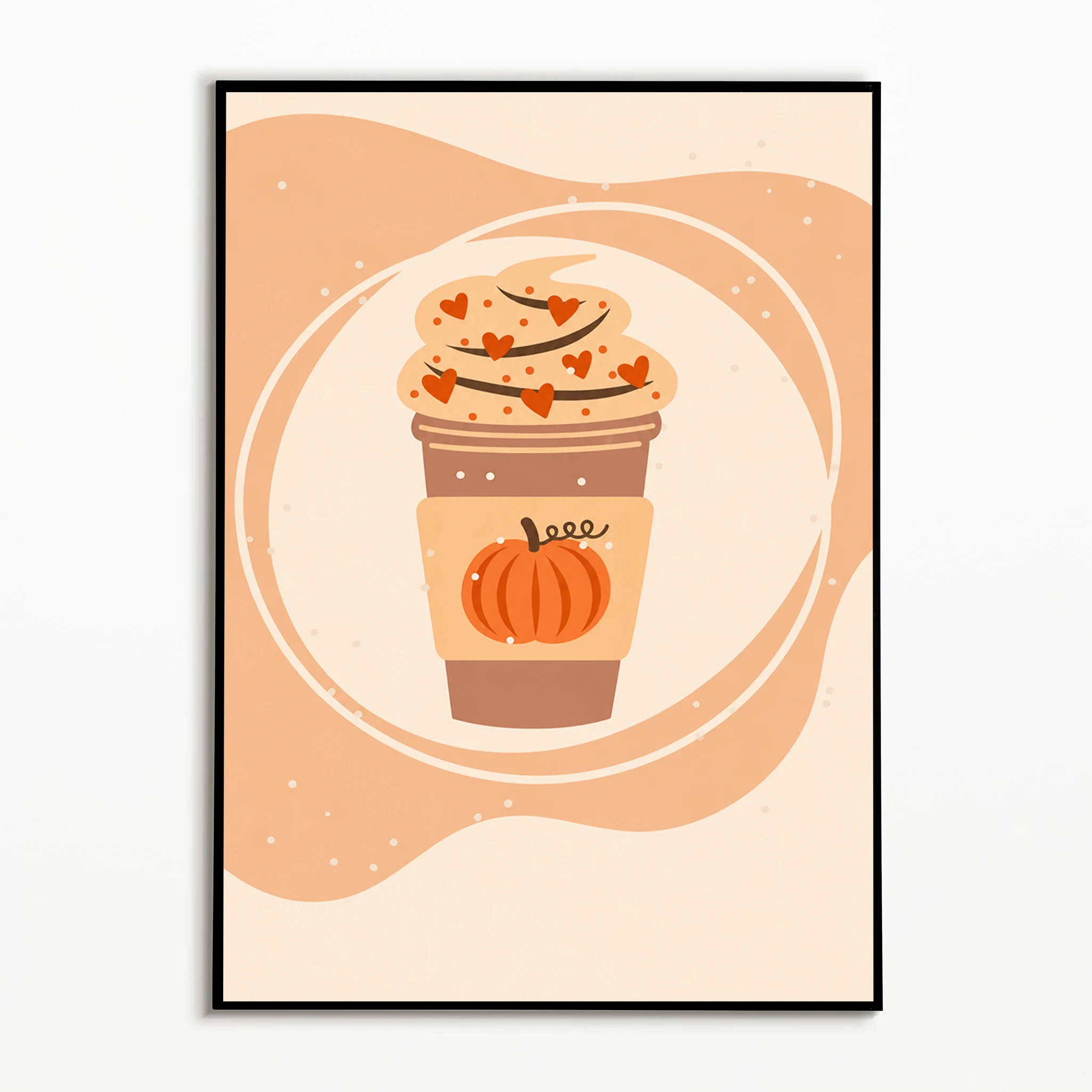 1PC Autumn Pumpkin Spice Club Poster Coffee‑themed Wall Art Thanksgiving Day Canvas Printing Fall Gift Kitchen Decoration