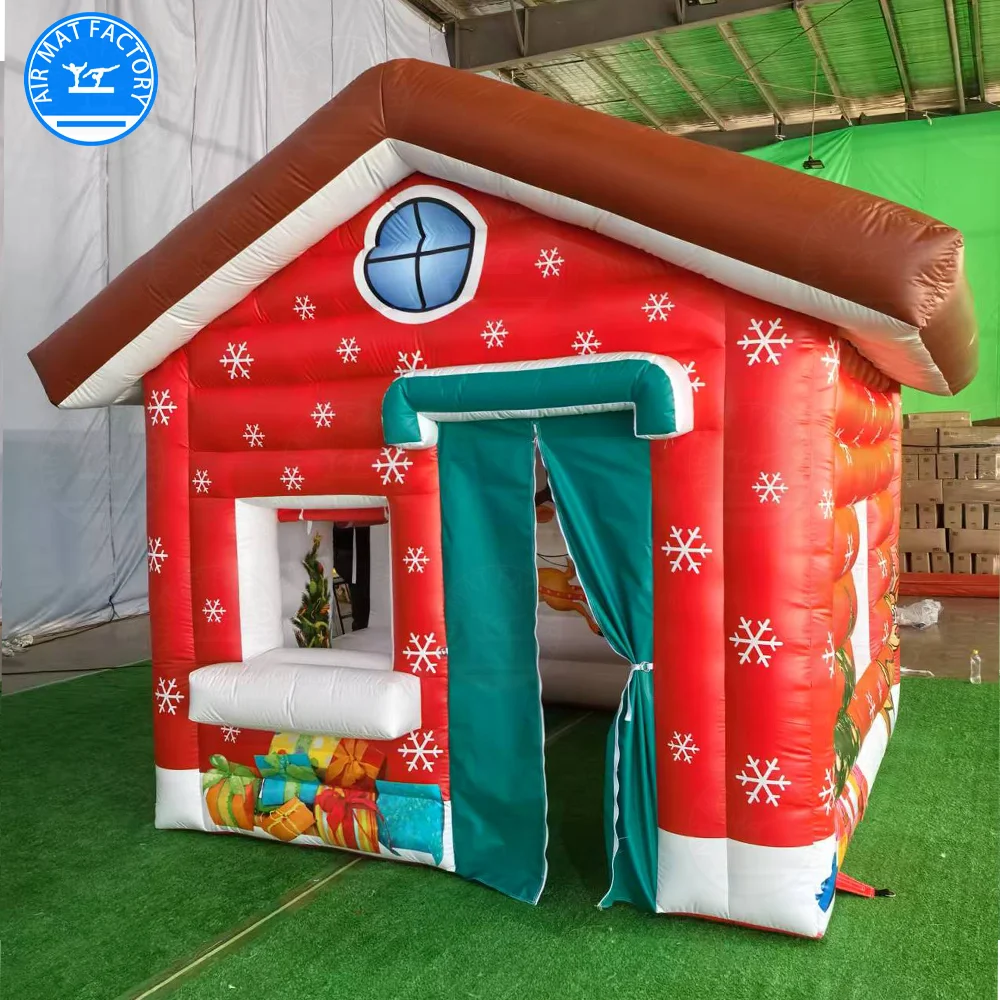 어린이를 위한 크리스마스 풍선 놀이터 - 산타 눈사람 테마 파티 성, 실내외 축제 놀이 센터 텐트