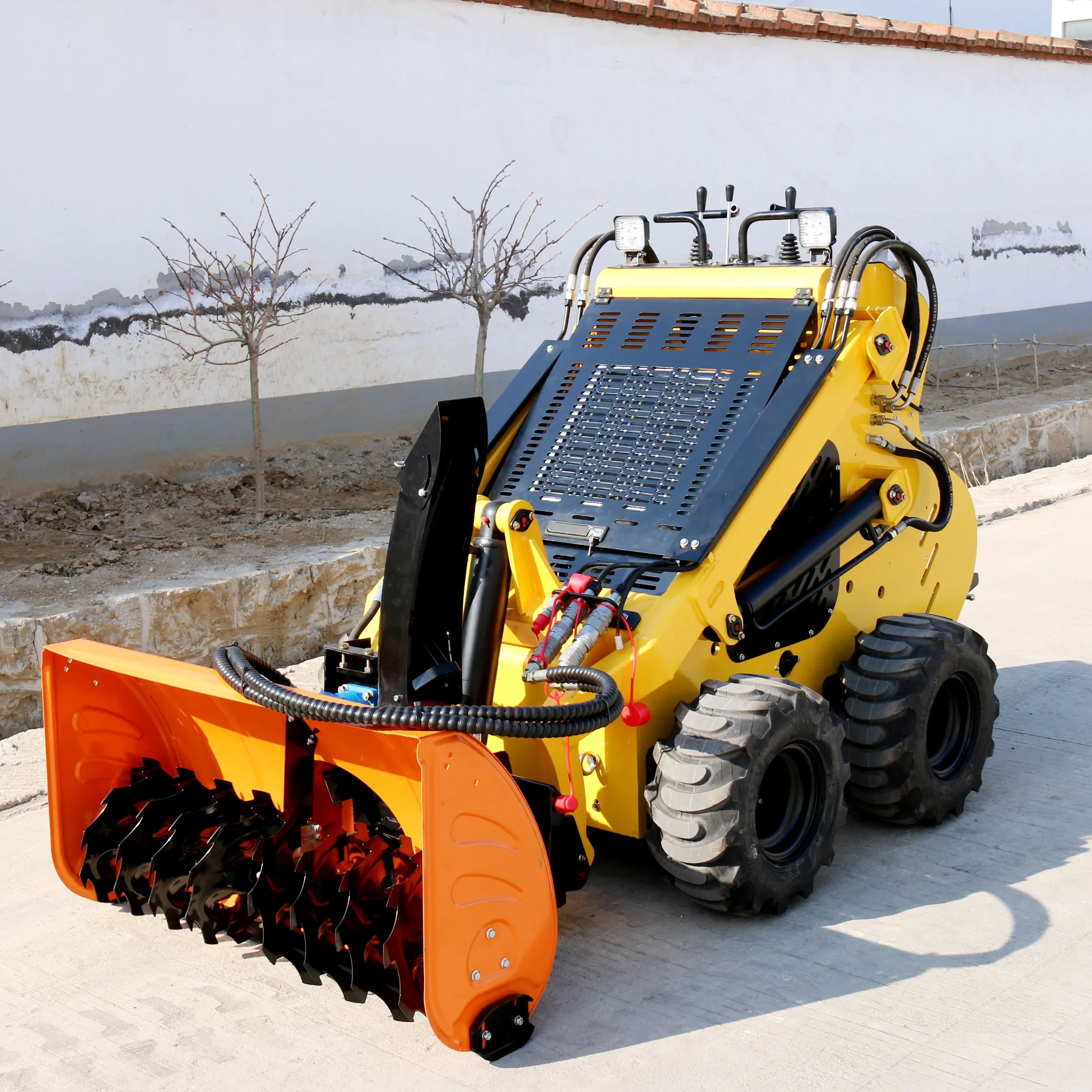 Multipurpose full-automatic snow cleaning machine mini skid steer loader mounted snow blower