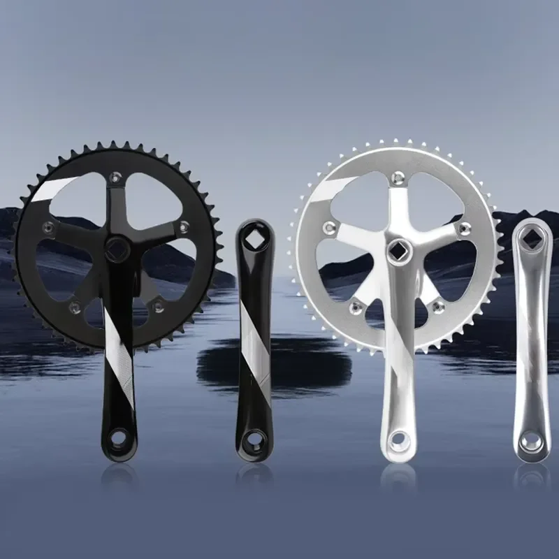 170mm Fixed Gear Bike Crankset Replacement Part Strong Bearing Capacity Cycling Repair Upgrade Component for Single Speed