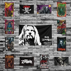 3x5 Ft Singer R-Rob Zombies Flag Polyester Digital Printing Banner for Bedroom Wall Art Out Door Tapestry Decoration