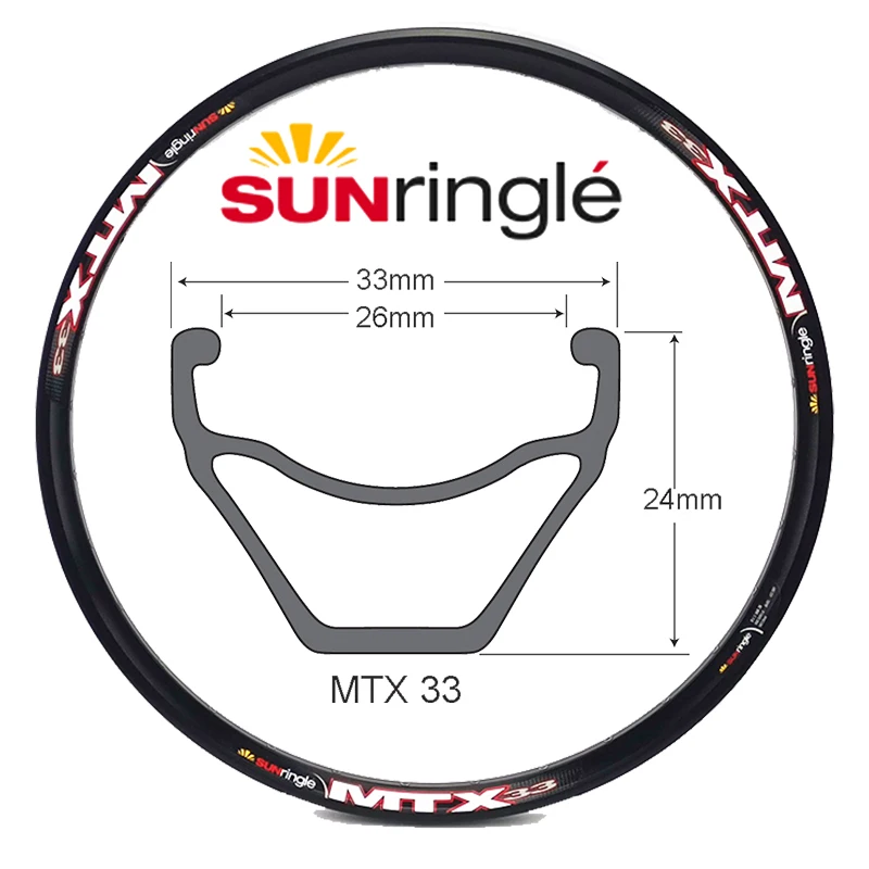 

Sun ring Mtx33 MTX39 rim high strength rim DH fr am rim 32 holes Hoops 26in 27.5in black MTB Mountain bike rim