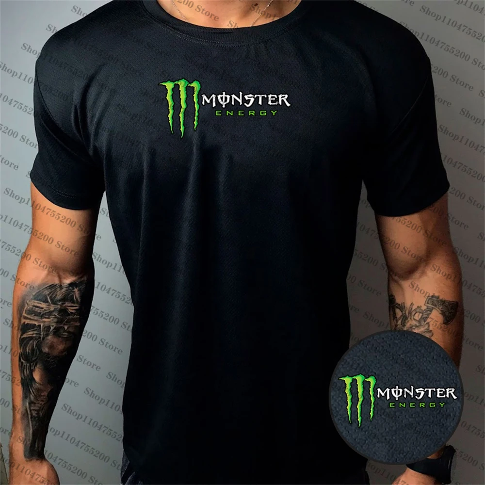 Джерси Monster Energy, рубашка сухого кроя, тренажерный зал, бег, кроссфит, скейт, баскетбол, футболка 2025, мужская новая летняя женская футболка, топы с короткими рукавами