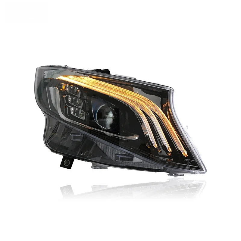 for Mercedes-Benz Vito Modified Headlight Assembly 2016-2021Vito Light Guide Daytime Running Lights Steering Style Lens