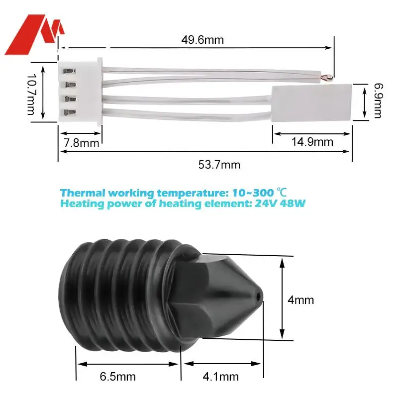 For FLASHFORGE Adventurer 5M Pro 5M High-Speed Upgraded Hotend Ceramic Heating 24V with BambuLab Replaceable Style Nozzle