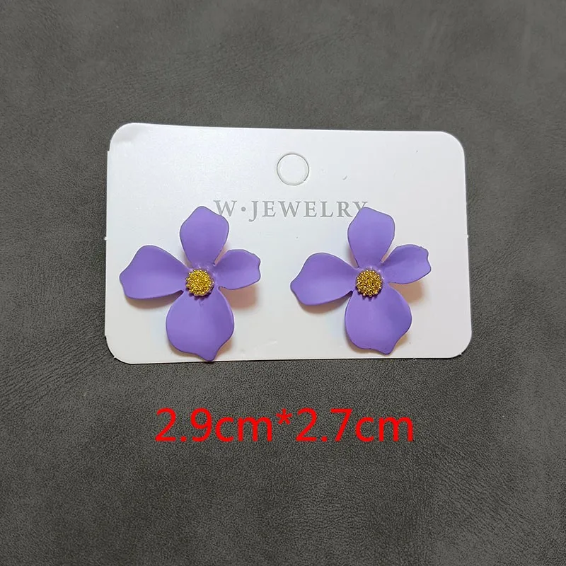 Green White Pink Yellow Black Red Purple Flower Earrings For Women Jewelry Party Office Leisure Travel Stud Earrings Accessories