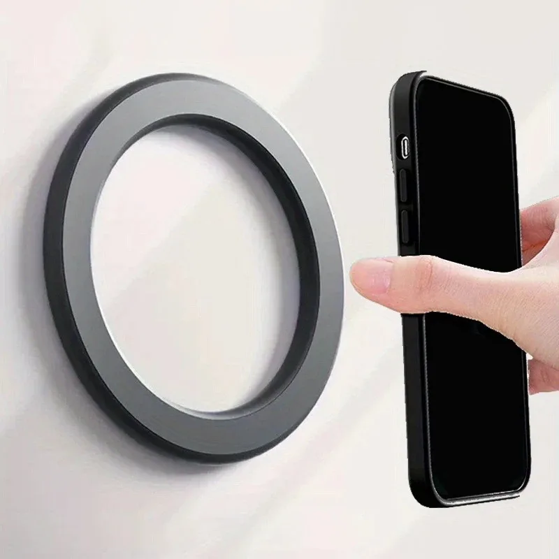 1/2/3pcs Strong Magnetic Phone Ring Holder Sticker Metal Ring Magnet Stand Compatible with Magsafe Wall Bracket for iPhone 17/16