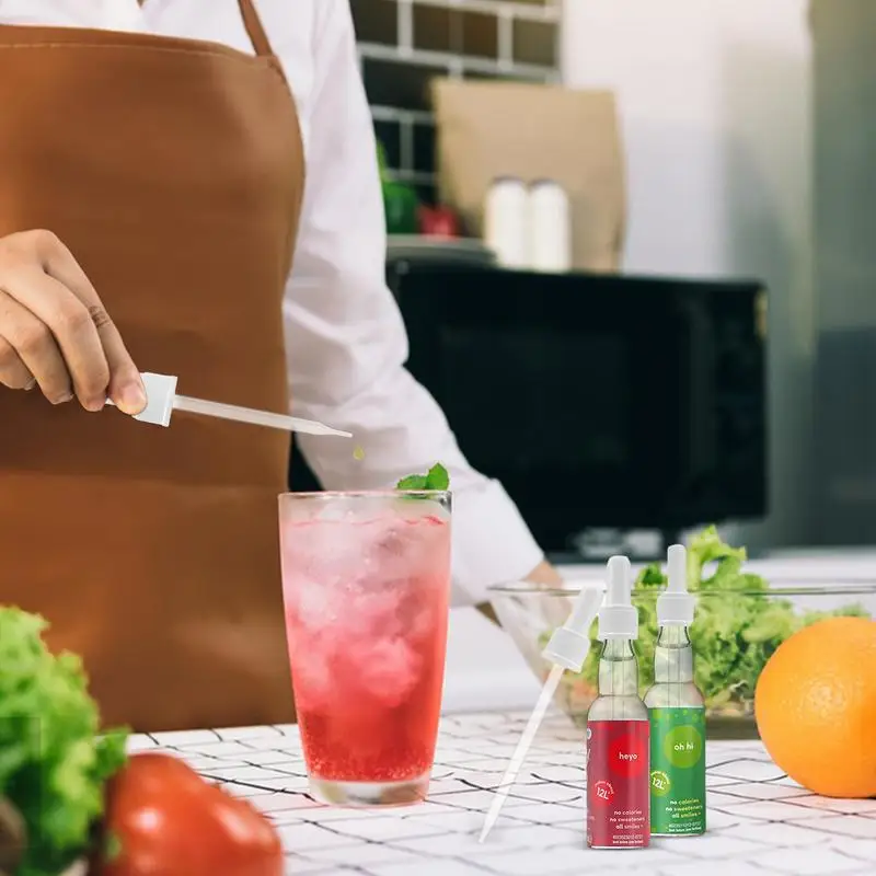 Glass Dropper Pipettes 6PCS Precise Dispensing Glass Bubbly Soda Droppers Sparkling Water Flavor Drops Droppers Bubbly Dropper