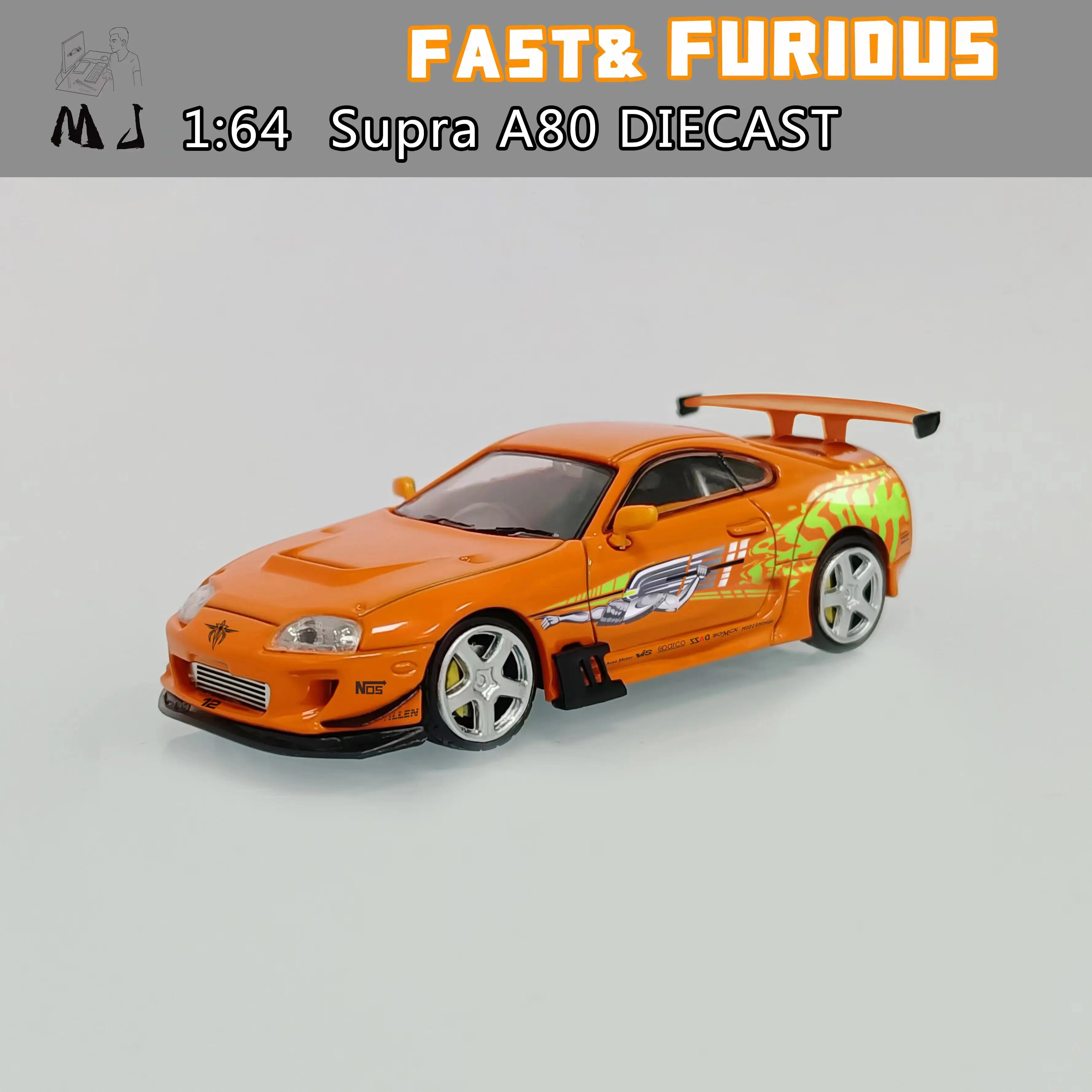 Modèle de voiture moulé sous pression, Pré-commande, Orange, MLLF, 1:64, Supra, A80, FNF