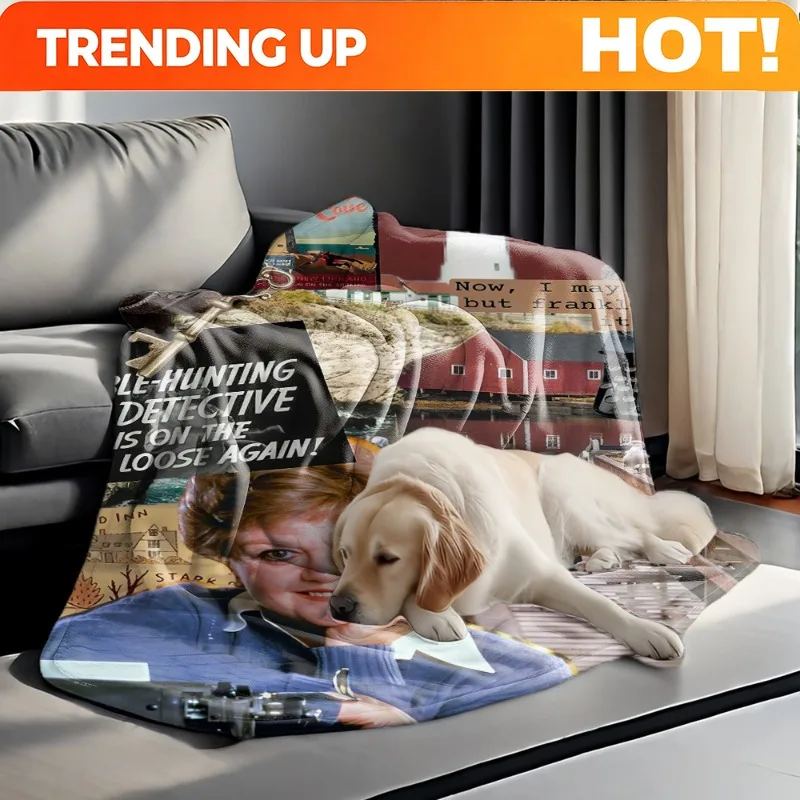 Customize 230GSM High-Definition Printed Blanket Featuring The American TV Series Murder, She Wrote, Showcasing The Protagonist'