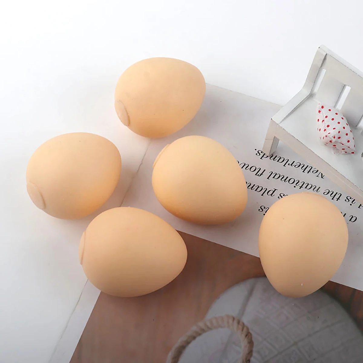 5PCS Anti-stress Squishy Egg Toys Funny Decompression Squeeze Egg Toy Stress & Anxiety Relief Fidget Toys for Adults Kids