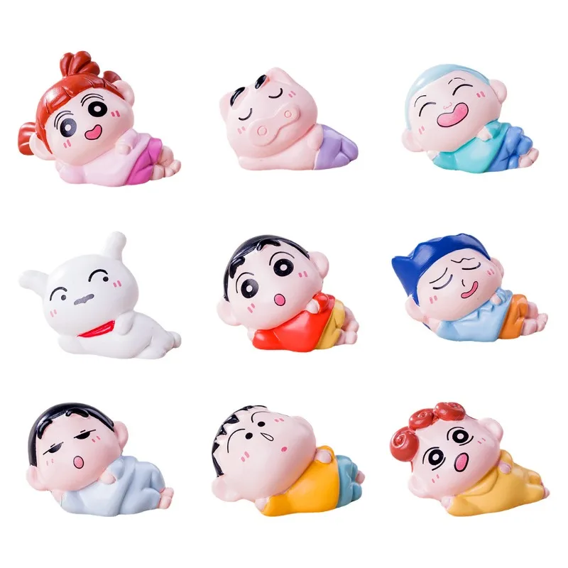 

Набор из 6 милых мини-кукол серии Шин-чан: кавайные мультяшные персонажи, креативные, изысканные, для самостоятельной сборки, для автомобиля, рабочего стола, из смолы, игрушки, подарки на день рождения