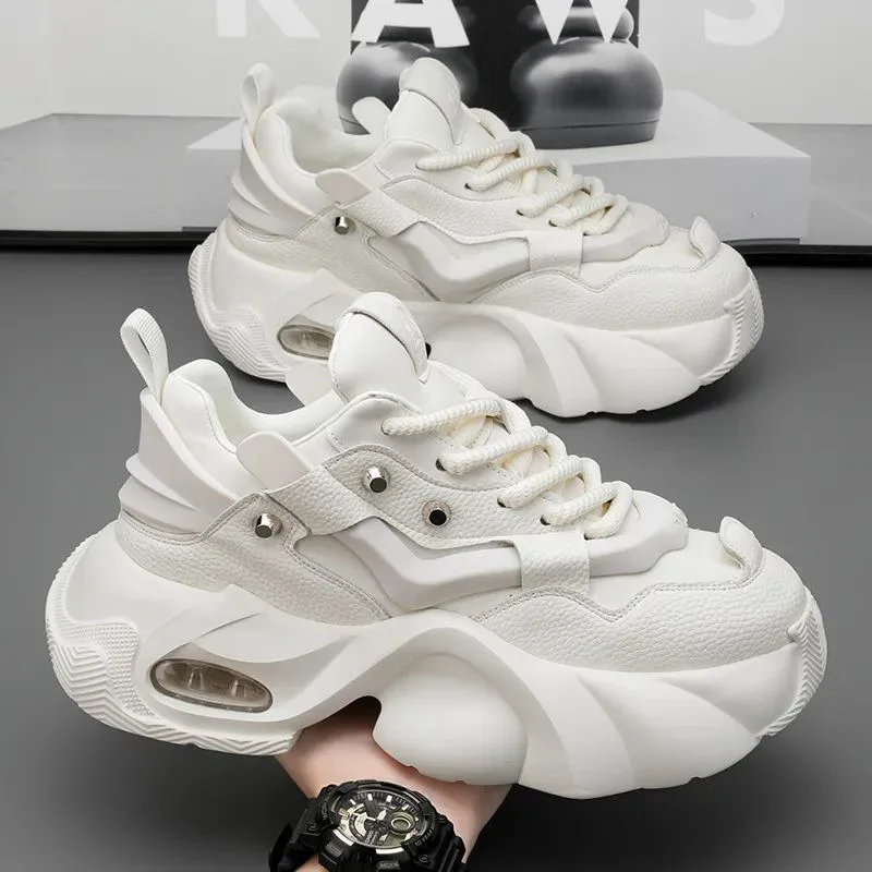 Zapatillas Chunky para Hombre 2026, Zapatos Deportivos Cómodos con Plataforma para Exteriores, con Cordones, Novedad, Zapatos Masculinos que Aumentan la Estatura