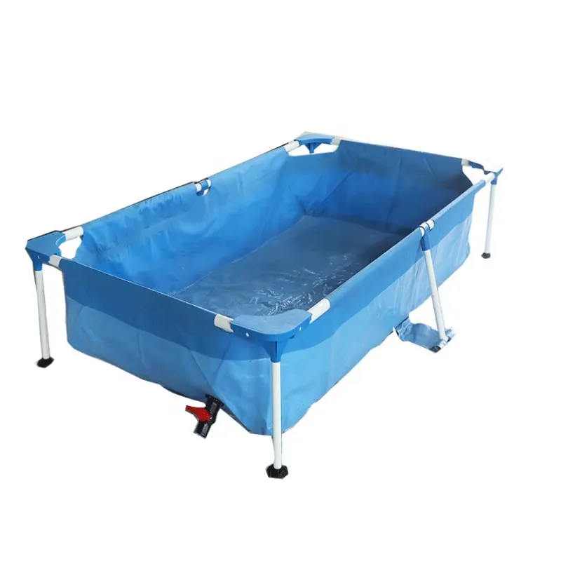 Outdoor Rectangular Metal Steel Frame Above-ground Swimming Pool Family Size for Kids 2026