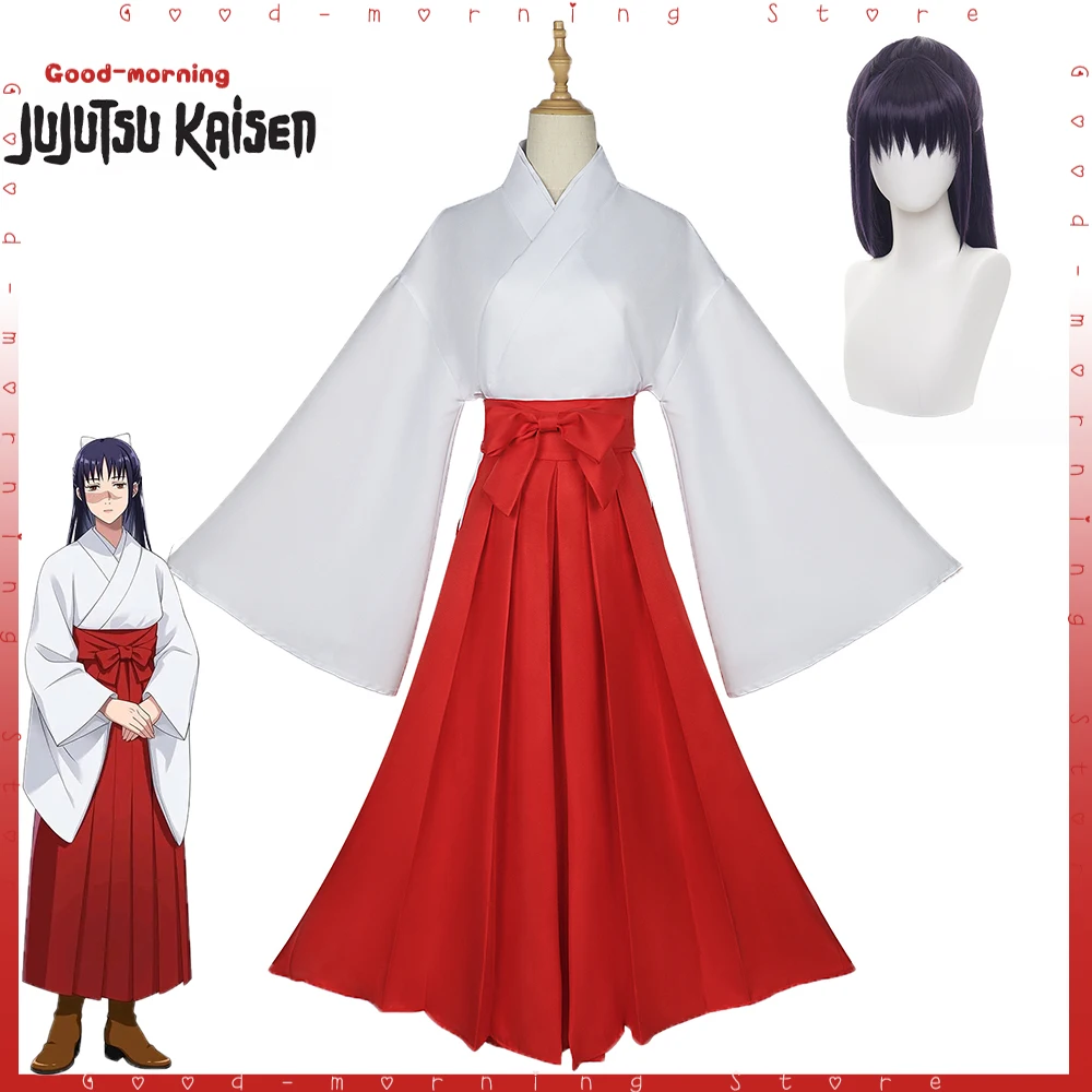 

New Anime Jujutsu Kaisen Iroi Utahime Cosplay Uniform Wig kimono Halloween Carnaval Role play Complete set