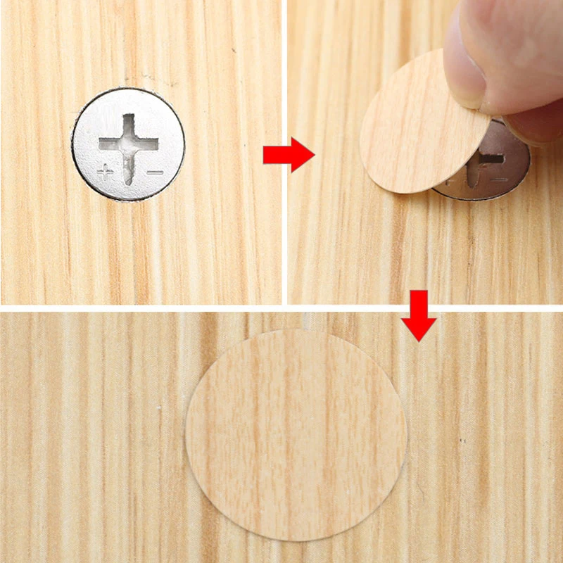 54pcs 21mm Self Adhesive Decorative Films Wooden Furniture Screw Cover Caps Hole Stickers Wood Craft Desk Cabinet Ornament