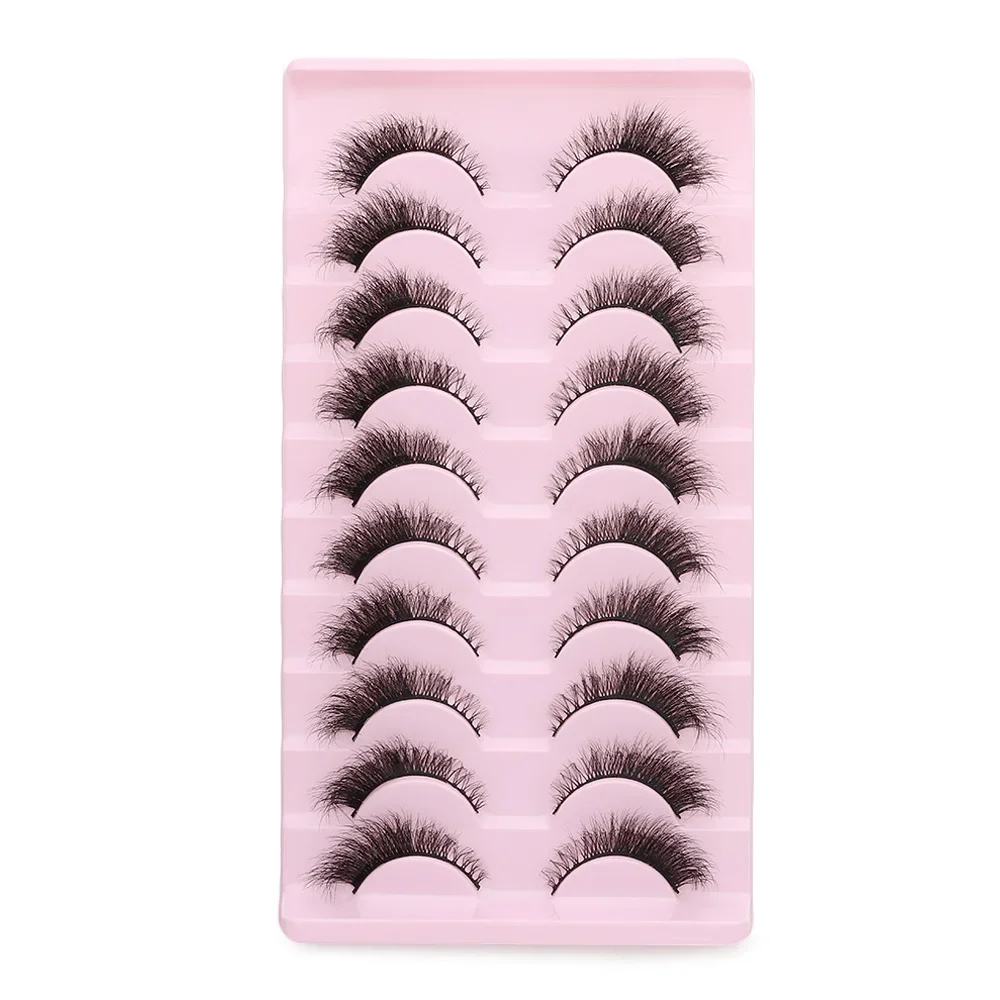 Frauen Schönheit 3D Volumen Faux Nerz Wimpern Kreuz Unordentlich Natürliche Nude Cat Eye Wimpern Handgemachte Falsche Wimpern Wimpern Verlängerung