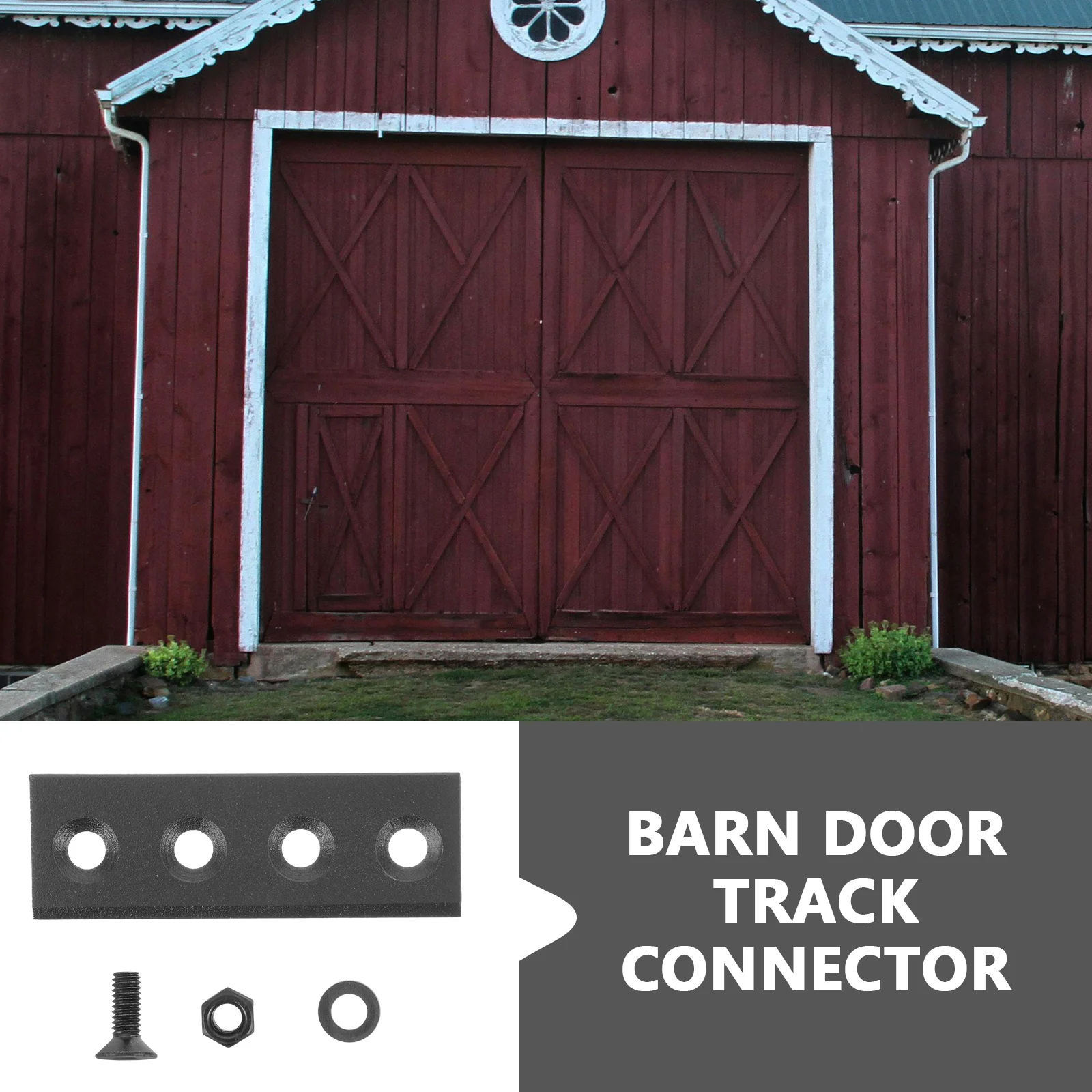 

1Set Barn Door Track Connector Kit Durable Metal Fixing Plate Flat Mending Repair Plate Elegance Appearance Barn Door Track