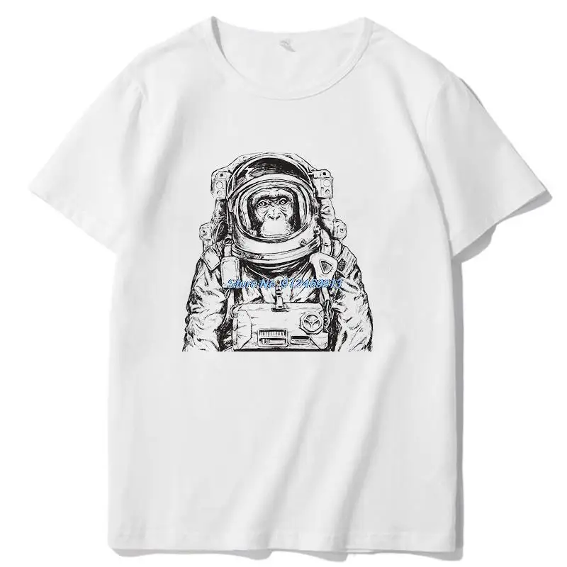 Summer Cotton T-Shirt Space Orangutan Graphic T Shirts Big Size Short Sleeve T Shirt Tees Tops High Quality Mens Clothes