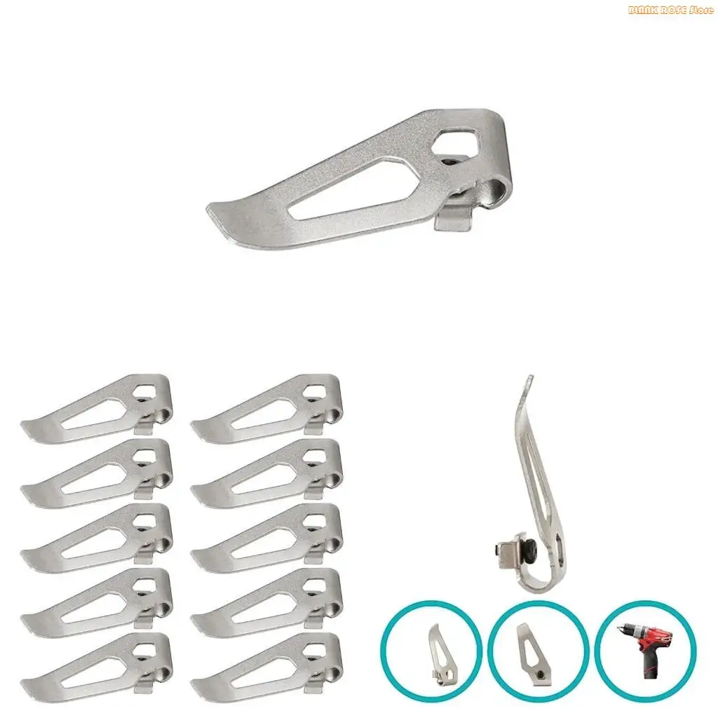 

K1AE 10Pcs Belt Clip with Screw for 2453-20 2454-20 2461-20 2462-20 Stainless Steel Tool Belt Clip Replacement Management