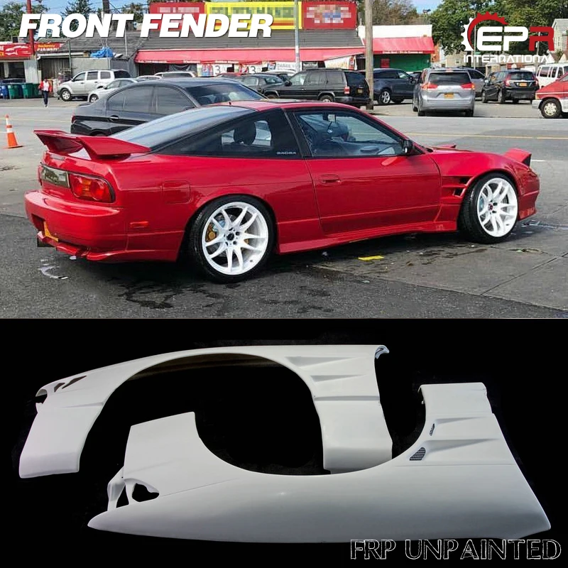 Fiber Glass Car Parts For Nissan S13 PS13 Silvia DM Style D1 Front Fender +40mm (With Door Vents)