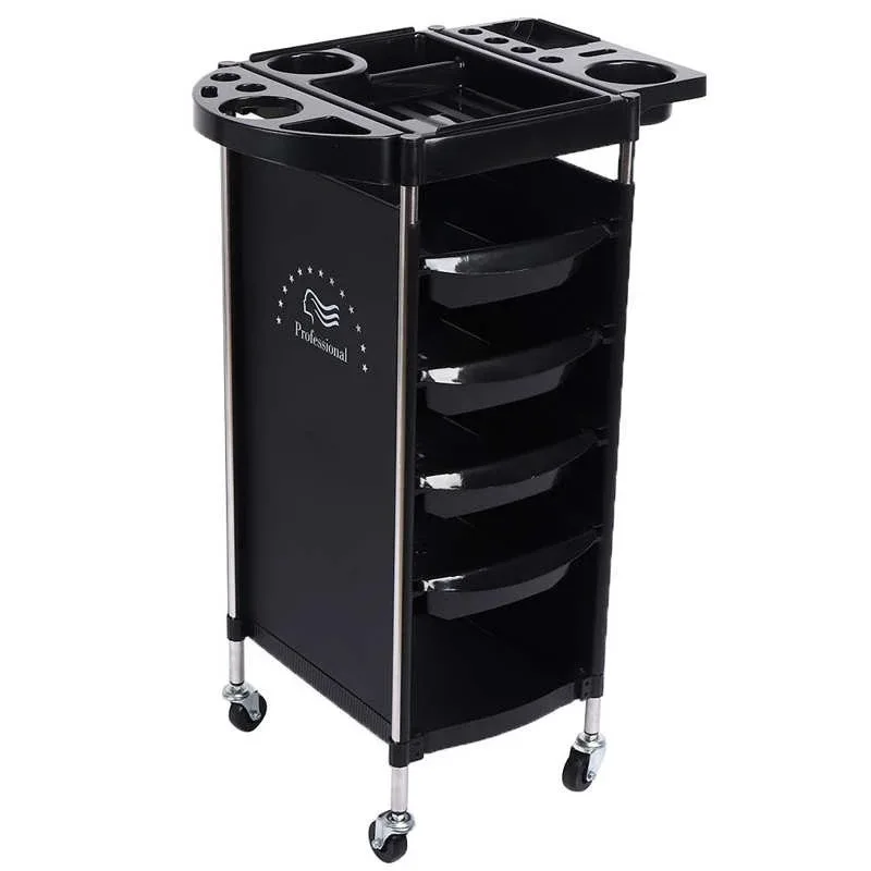 Imagem -02 - Multi-funcional Hair Salon Ferramentas Storage Cart com Universal Rodas Barbearia Prateleiras Andares Rack Cabelo Suprimentos