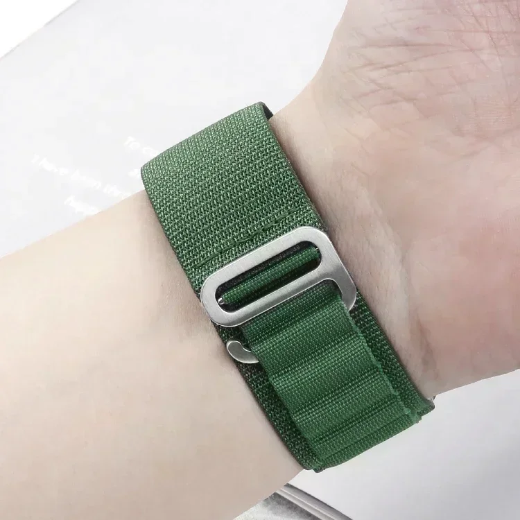 درب حلقة 20 22 مللي متر حزام ل Garmin Venu 3 2/SQ 2 Plus نايلون جبال الألب الفرقة Forerunner 265 255 165 168 245 Music Vivoactive 4 5 3