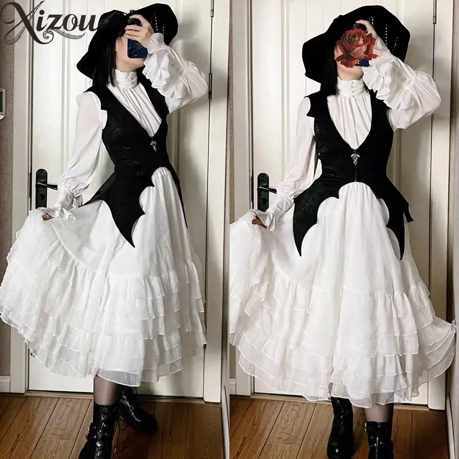 Damen Gothic Fledermaus-Form Weste Ärmellos V-Ausschnitt Reißverschluss-Weste Vielseitige Lolita Sommer-Oberbekleidung Cosplay-Top Sommer Frühling 2026
