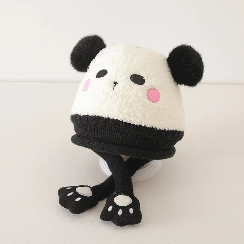 

Модная детская шапка с рисунком медведя, теплая вязаная шапка в корейском стиле, ветрозащитная шапка для защиты ушей, осенняя шапка