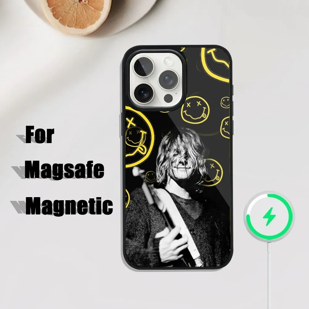 Band K-Kurt C-Cobain Phone Case For iPhone 16,15,14,13,12,11,Plus,Pro,Max Mini Magsafe Magnetic Wireless Charging