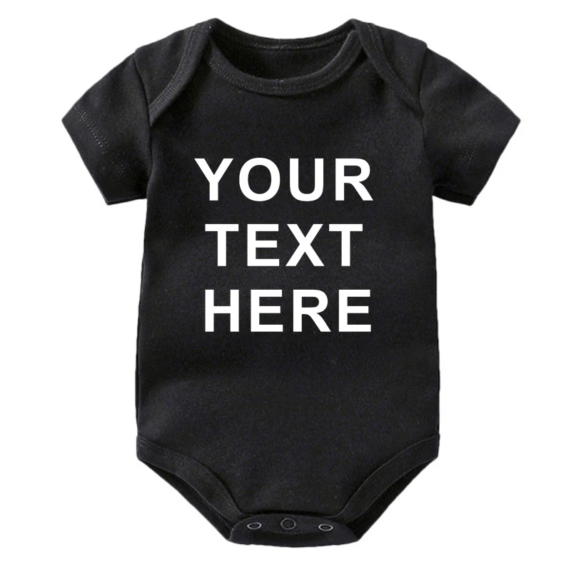 Gepersonaliseerde baby romper aangepaste foto naam baby bodysuit korte/lange mouw uw tekst hier peuter jumpsuit geschenken aan baby's - afbeelding 1